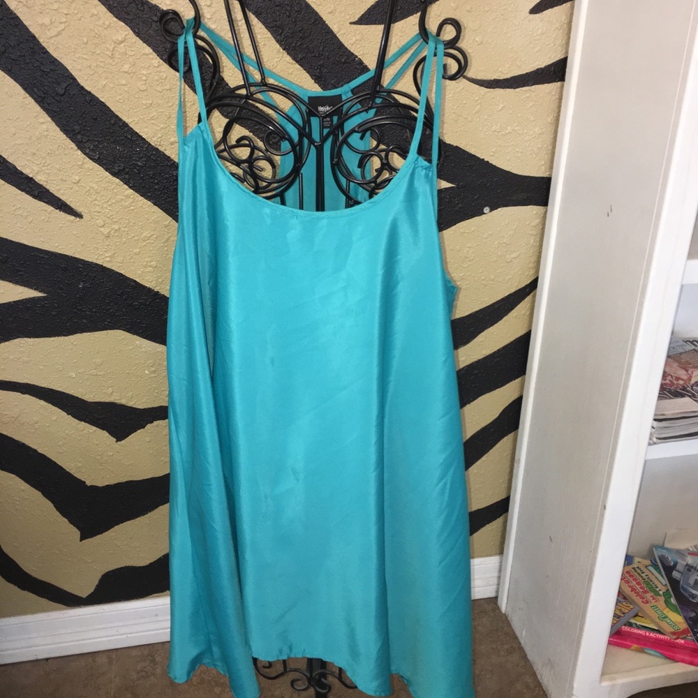 Turquoise tank.