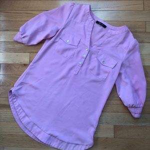 41HAWTHORN Light Pink Cuffed Blouse Size XS/S