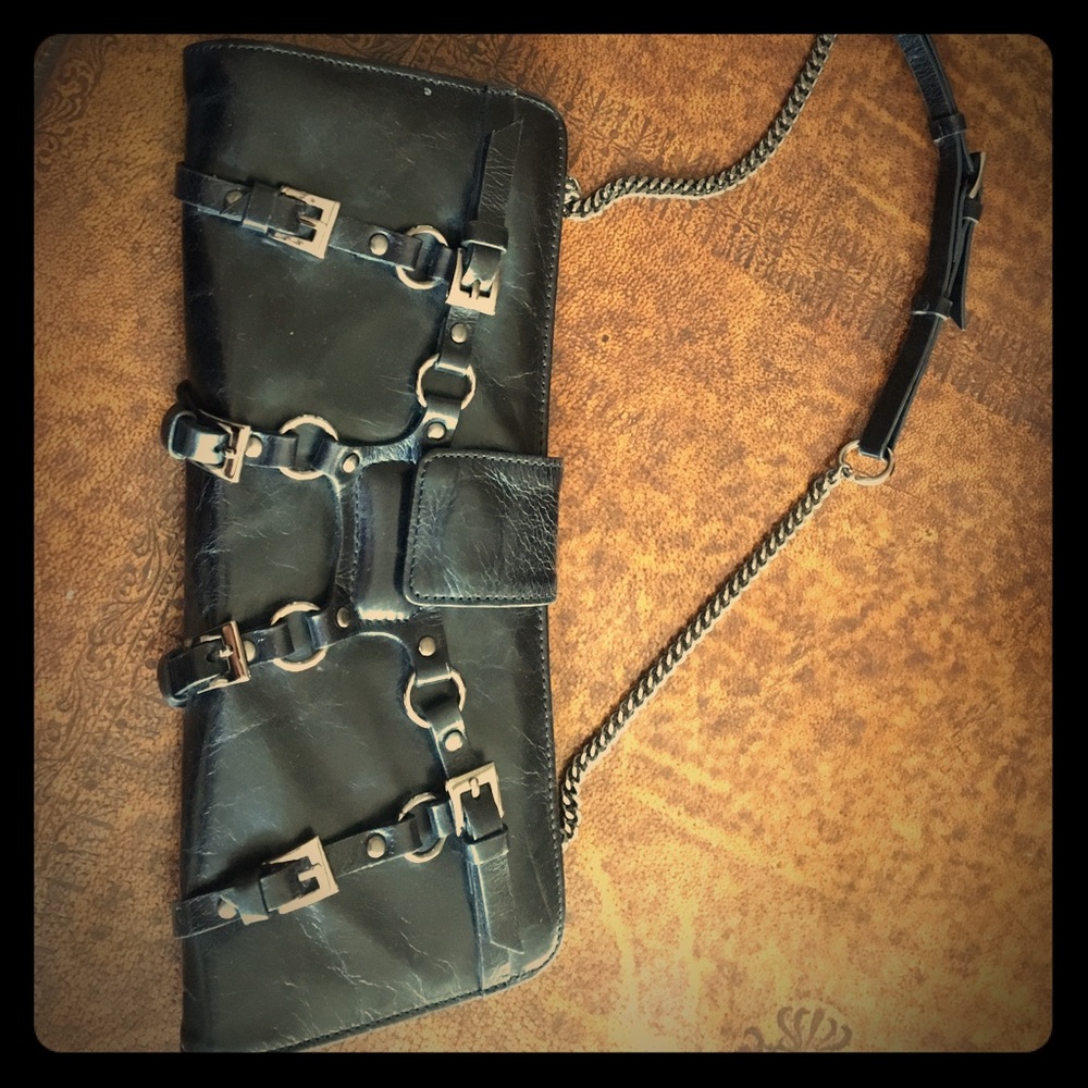 Leather bag w/silver