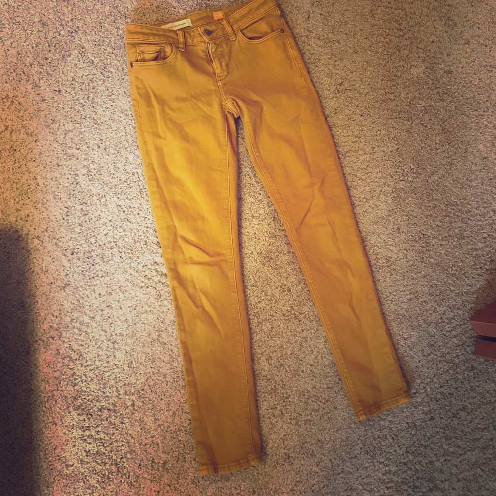 Anthropologie Pilcro mustard color skinny jeans