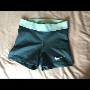 Nike Pro Spandex Shorts Teal