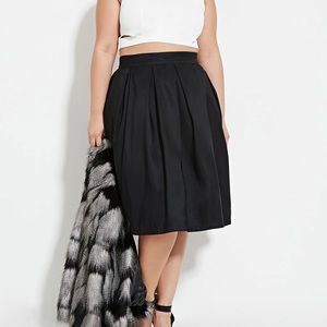 Pleated black Aline skirt