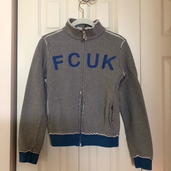 French Connection UK Full Zip Sweatshirt - S Gray - Picture 1 of 6