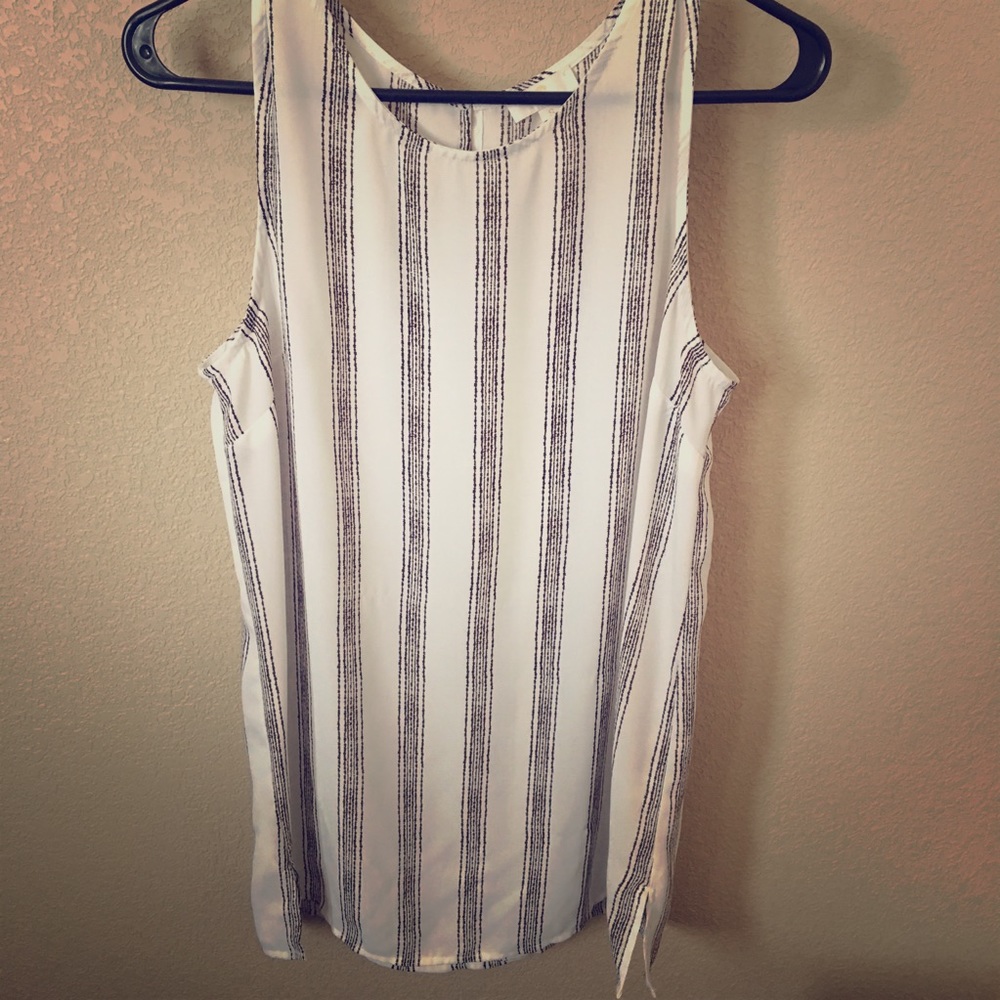 White and brown tunic top