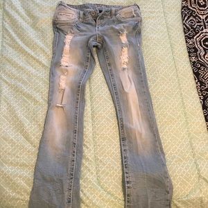 Worn once. (Size 3) distressed Amethyst jeans