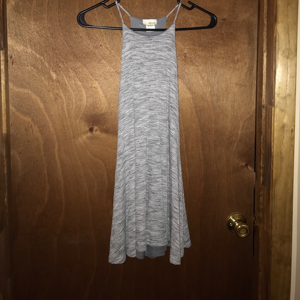 Gray dress.