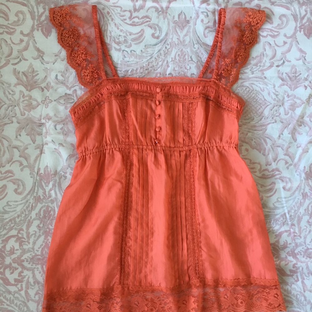Peach 100% Silk Top