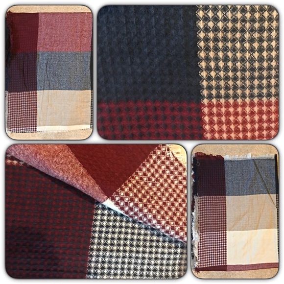Beautiful Plaid Waffle Knit Blanket Scarf Wrap - Picture 5 of 7