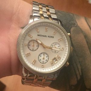Michael Kors Silver & Gold Two Tone Watch
