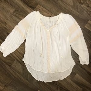White Embroidered Flowy Long Sleeve