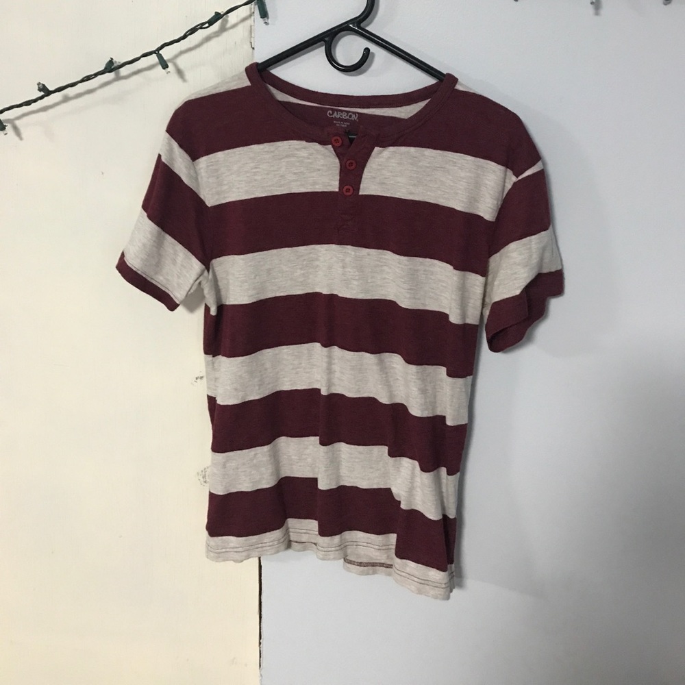 Casual Shirt - Maroon & White