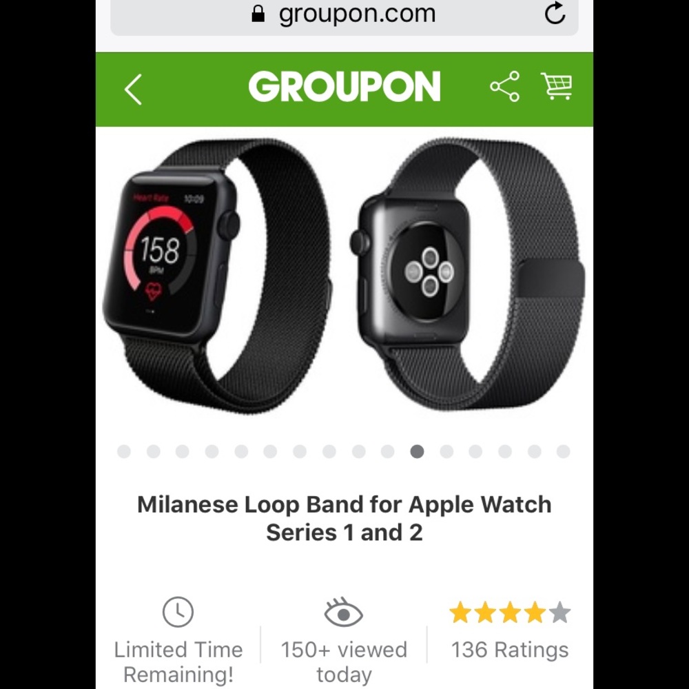 NIB Milanese iWatch band, metallic black, 38mm