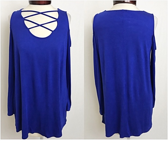 Absolutely Stunning Cold Shoulder Cage Tunic sold - Picture 6 of 6