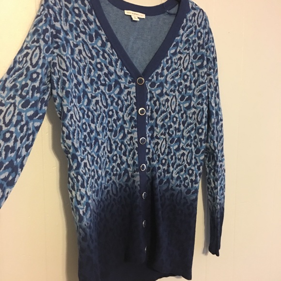 Blue leopard print cardigan - Picture 2 of 4