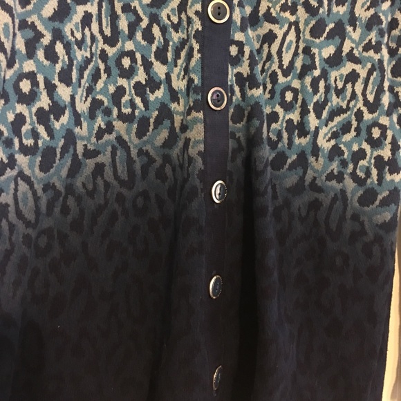 Blue leopard print cardigan - Picture 3 of 4