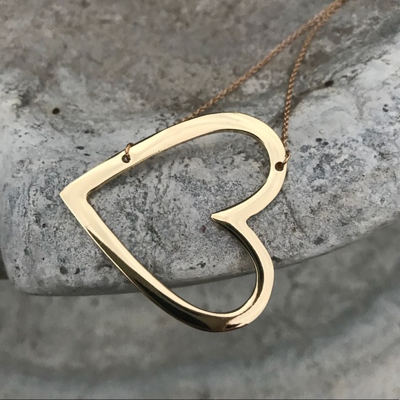 Jewelry - Gold HEART NECKLACE chain sideways pendant love