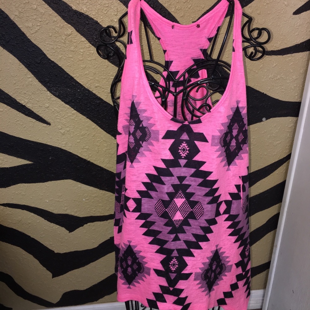 Neon pink Aztec tank