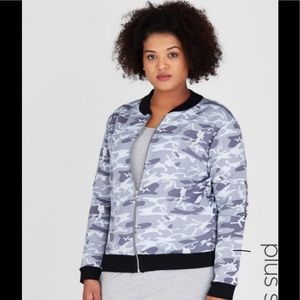 Boohoo Plus Camo Bomber