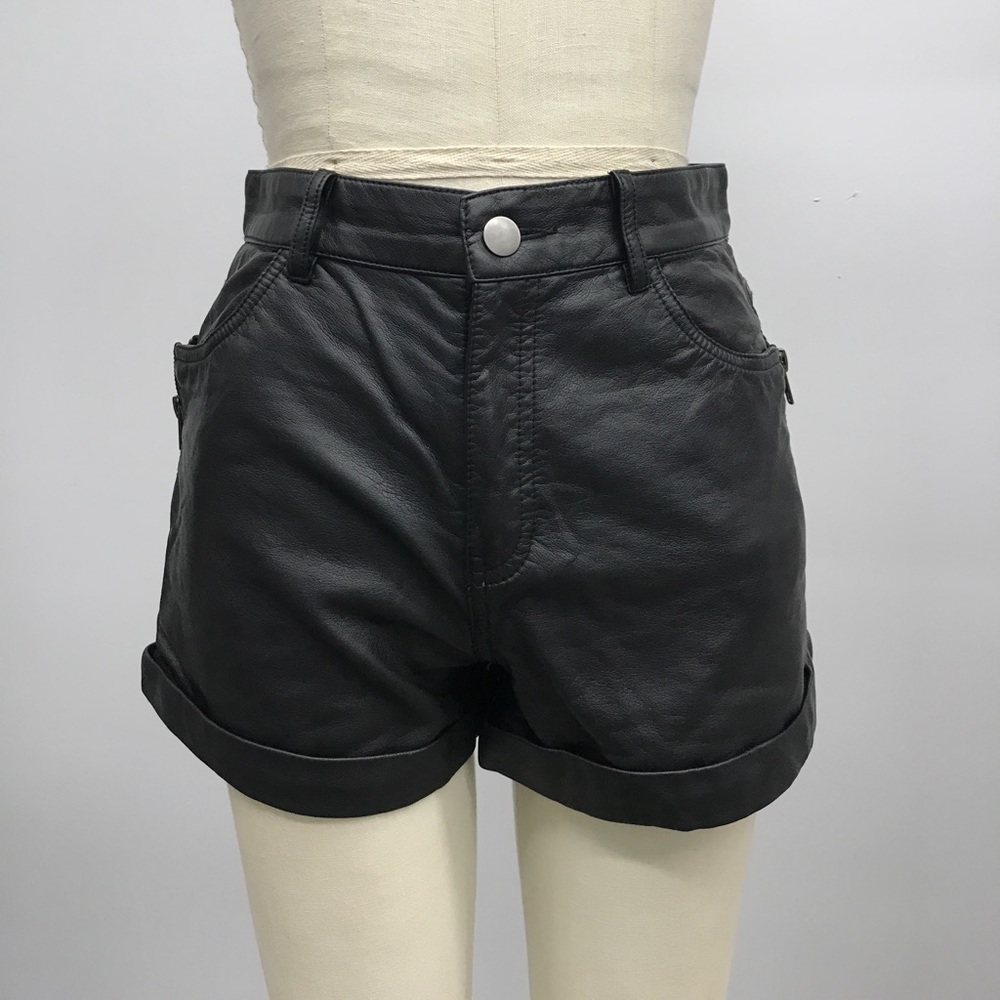 Leather Cuffed Shorts