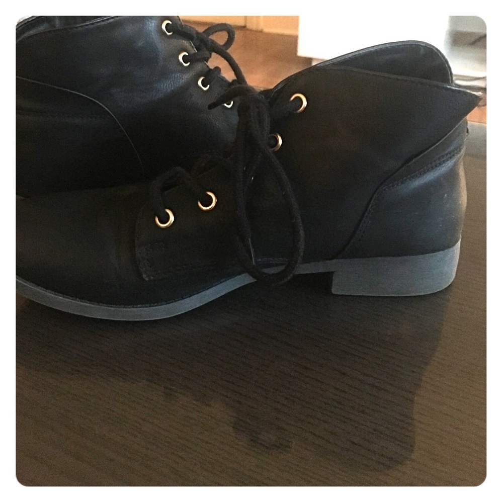 Black combat booties