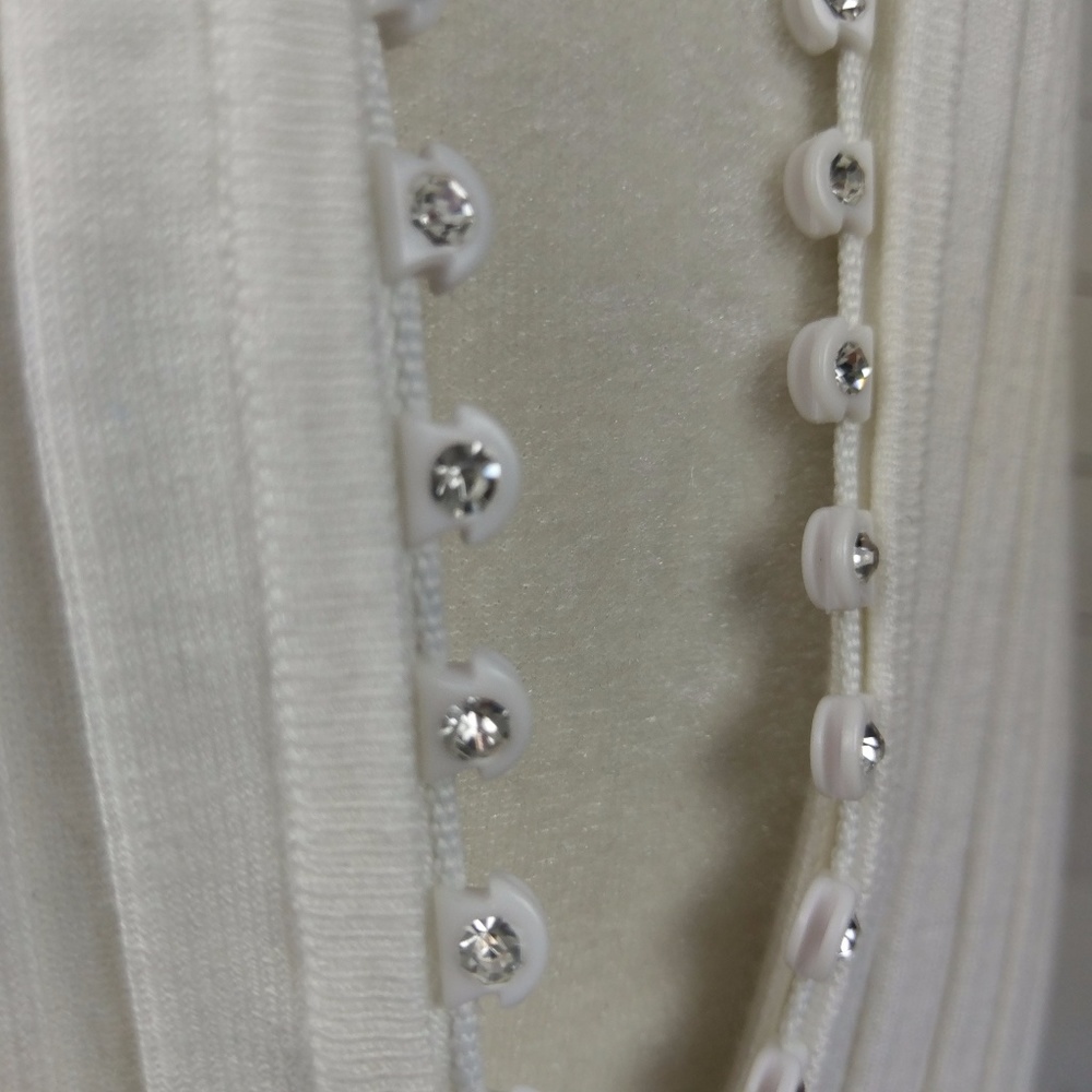 Sold Belldini Rhinestone Zipper Ribbed Sweater - Picture 3 of 8