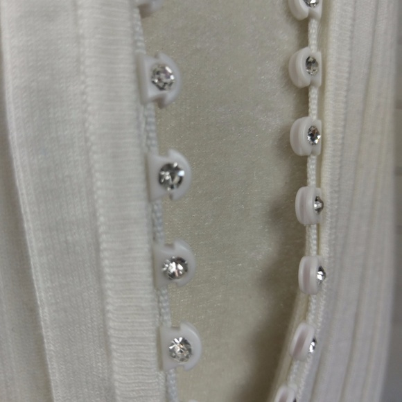 Sold Belldini Rhinestone Zipper Ribbed Sweater - Picture 3 of 8