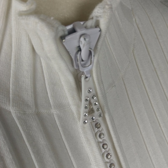 Sold Belldini Rhinestone Zipper Ribbed Sweater - Picture 2 of 8