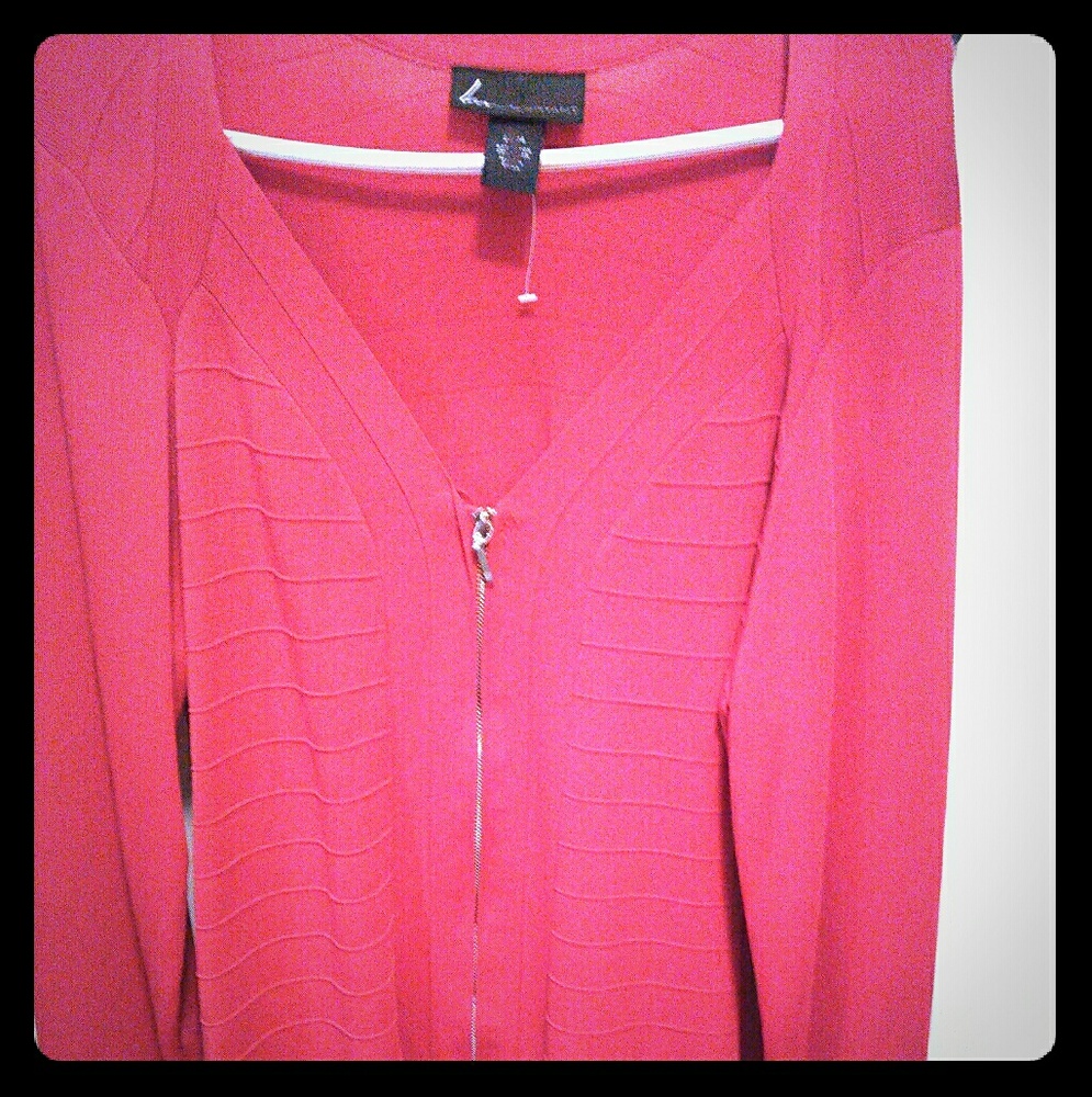 Lane Bryant ZipUp Red Sweater Cardigan