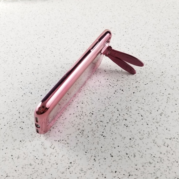 iPhone X Rose Gold Glitter Bunny Case - Picture 2 of 2