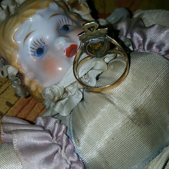 Georgian 1820's seed pearl heart & bow 14kt ring - Picture 3 of 4