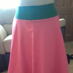 Pink green skirt