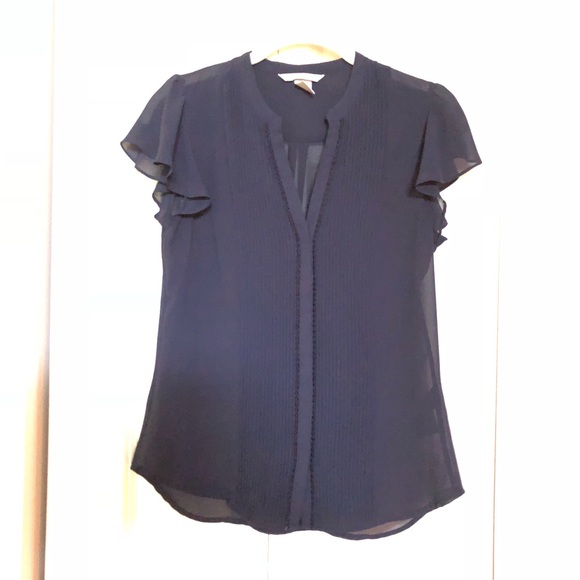 sheer short sleeve blouse