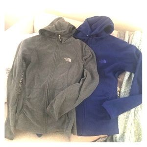 Two north face fleece zip up's