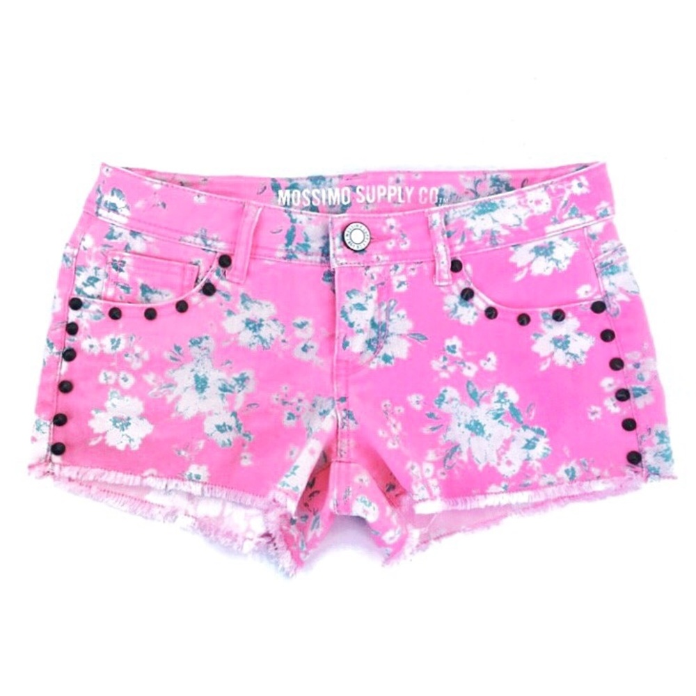 NWOT Mossimo - Hot Pink Floral Cut Off Shorts
