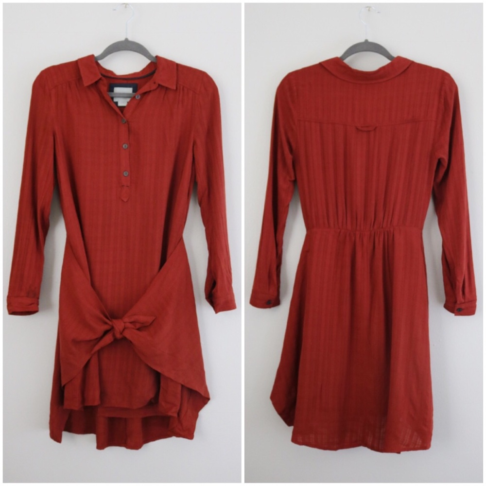 Anthropologie Shirtdress with Waist-Tie Accent