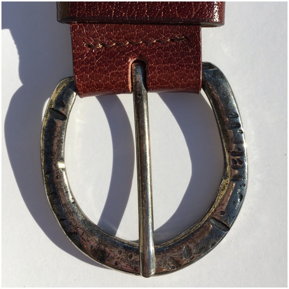 Brown Leather With Silver Medallions & Hammered Buckle - Picture 5 of 7