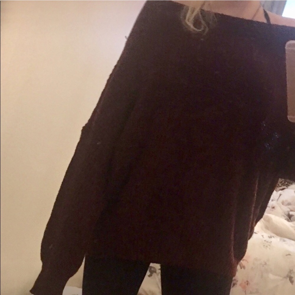 NWT Off Shoulder Batwing Sleeve Loose Sweater✧ - Picture 6 of 6