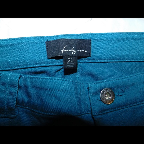 Teal Skinny Jeans - Picture 2 of 3