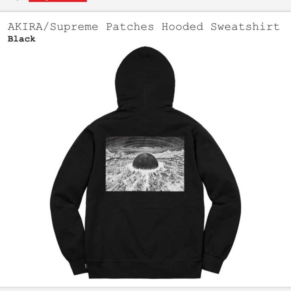 Supreme x AKIRA patch hoodie