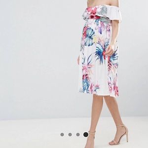 ASOS Maternity tropical off the shoulder dress