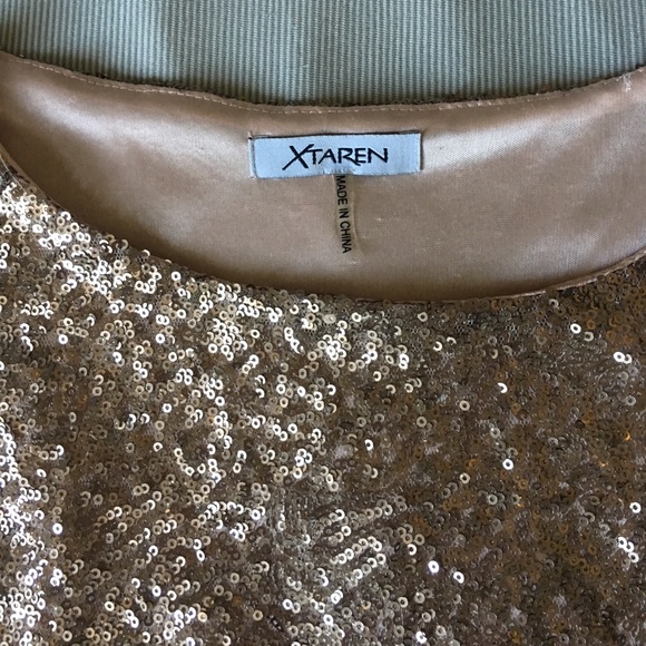 Gold sequin XTAREN dress NEVER WORN - Picture 3 of 3
