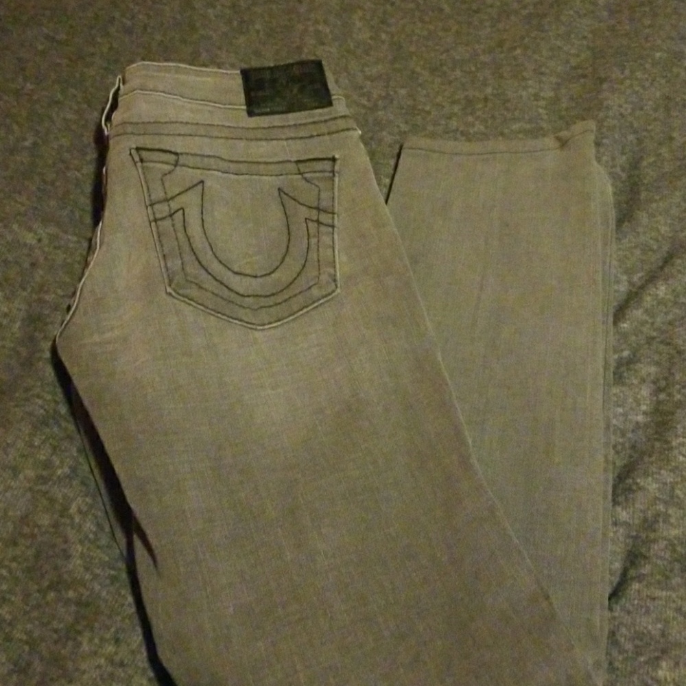 True religion grey black  Stitching Straight leg