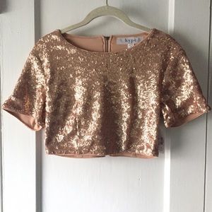 Sequin Crop Top T-shirt