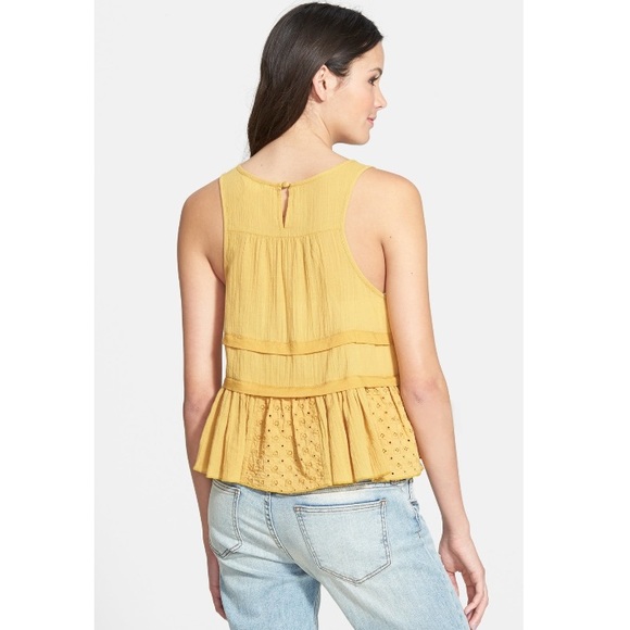 Nordstrom Sun & Shadow Yellow Embroidered Tank - Picture 3 of 8