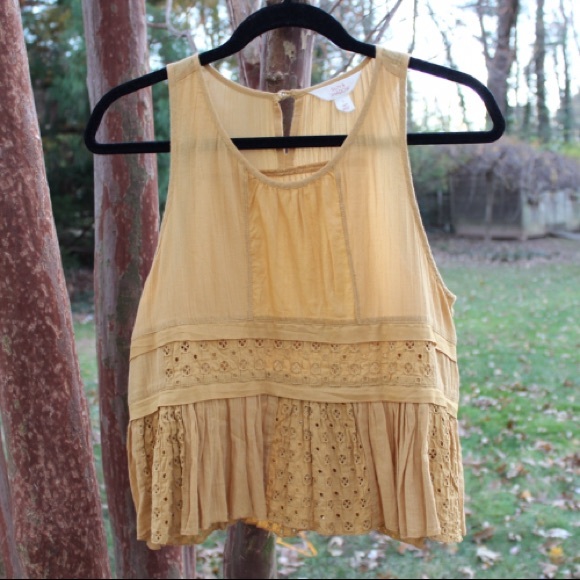 Nordstrom Sun & Shadow Yellow Embroidered Tank - Picture 4 of 8