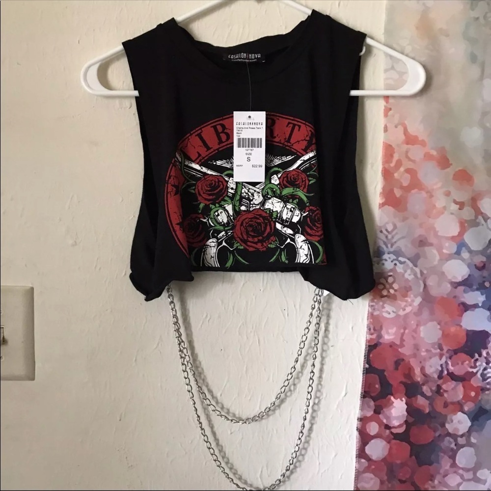 Fashion Nova - Chains and Roses tank top - S