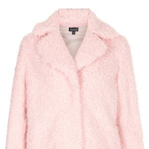 Topshop Pink Teddy Coat