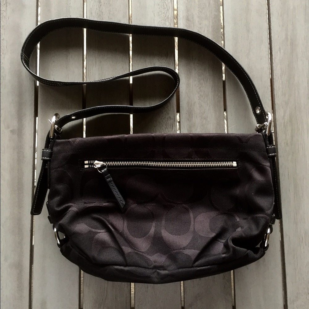 Authentic COACH Black Signature Hobo Handbag