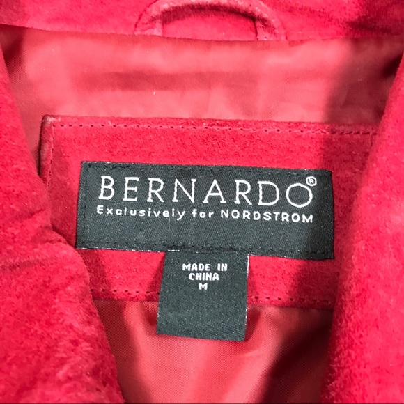 Red Suede Bernardo Jacket womens medium zip up - Picture 2 of 5