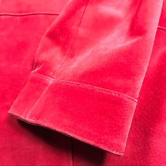 Red Suede Bernardo Jacket womens medium zip up - Picture 4 of 5